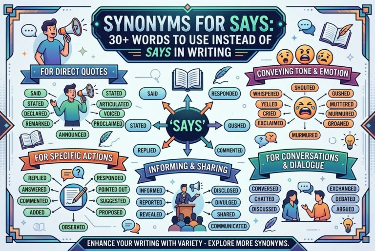 Synonyms for Says: 30+ Words to Use Instead of Says in Writing